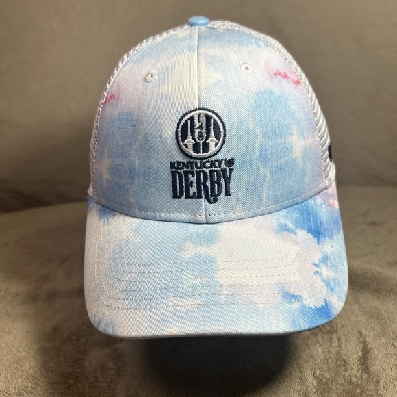 Pink Coconut Boutique Accessories - Kentucky Derby 47 Brand Womens Trucker Hat Snapback Blue Pink Tie Dye Ca